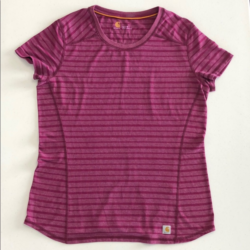 Carhartt force stripped shirt color purple size M